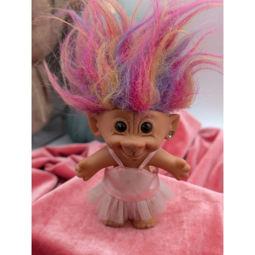 Troll Doll Pink Tutu Gem Earring 5